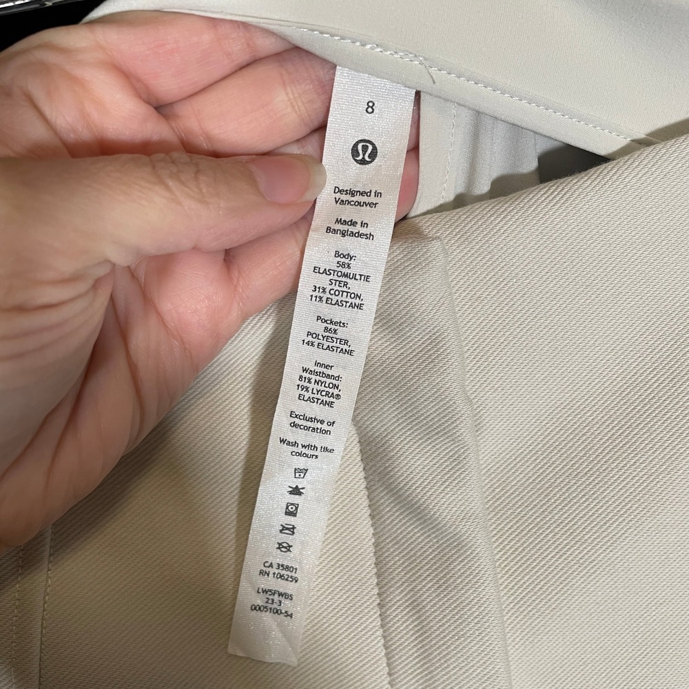 Lululemon Utilitech Relaxed Fit Mid-Rise Trouser Wide-Leg Pant Bone High Rise 8 - Picture 3 of 4